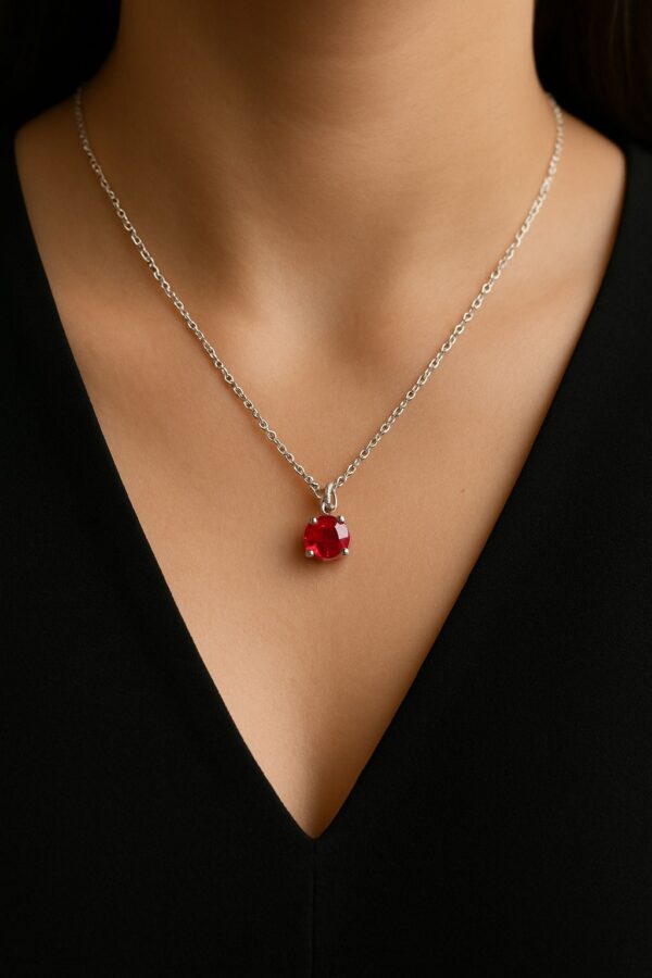 Ruby Solitaire Necklace