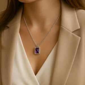 The Amethyst Halo Necklace