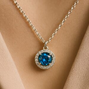 Midnight Blue Halo Necklace