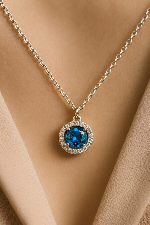 Midnight Blue Halo Necklace